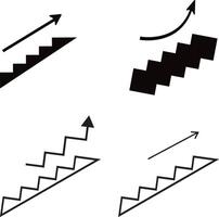 Four stairs with arrows icons set isolated on white background vector