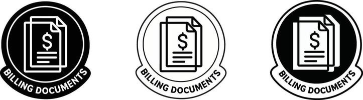 Billing documents icon set isolated on white background vector