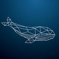 Geometric whale design vector