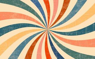 Circus background and spiral retro rays pattern. Vintage poster of red white sun or star burst radial lines with grunge texture, circus, carnival, summer fair or chapiteau backdrop vector