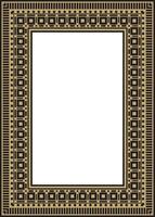 square Assyrian gold and black ornament. Rectangle, border, frame of Mesopatamia. Pattern ancient East. vector