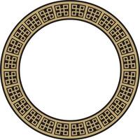 Classic Greek black and gold round ornament. pattern, circle of ancient Hellenes. European border,ring. vector