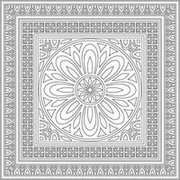 Classic greek black outline square ornament. pattern, ancient hellenic rectangle. European border. vector