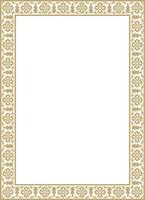 golden square Turkish national ornament. Ottoman border, frame. Ethnic floral rectangle, Seljuk Turks pattern. Decoration Sultan's palaces. vector