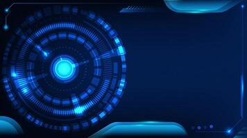 Futuristic Blue HUD Interface Circular Digital Elements High-Tech Frame Design Background video