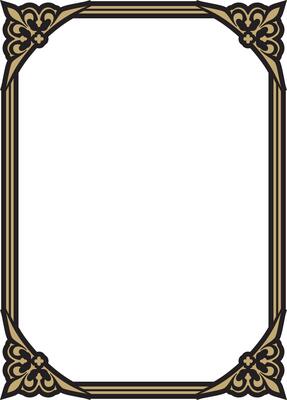Classic Greek black and gold square ornament. pattern, ancient Hellenic rectangle. European border.