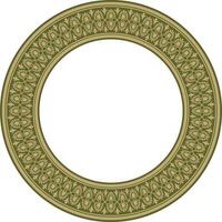 Classic Greek green and gold round ornament. pattern, circle of ancient Hellenes. European border - ring vector