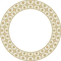 golden round gothic ornament. Medieval European circle, ring, border. Classic pattern Germans, Angles, Saxons, Franks. vector