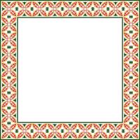 square colored ancient Russian ornament.Slavic rectangle, border, frame vector