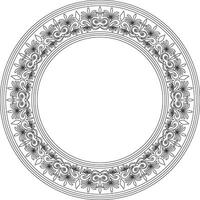 Classic Greek black outline round ornament. pattern, circle of ancient Hellenes. European border, ring. vector