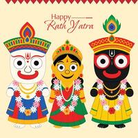 Lord Jagannath, Balabhadra, and Subhadra vector