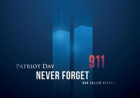 Glowing twin towers on blue background vector