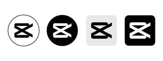 Capcut app icon logo. popular editing application. eps file vector