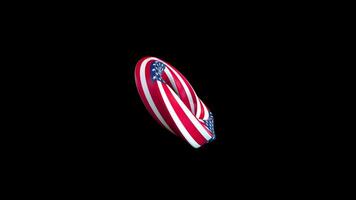 Retro Loop of USA Flag Donut Shape video