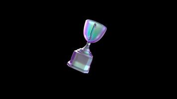 Iridescent Trophy Element Floating on Black video