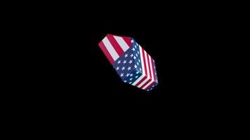 Heart Box Shape with US Flag Loop video