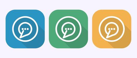 Chat icon, Message sign symbol in shadow button design vector