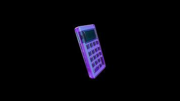 Iridescent Calculator Element Floating on Black video