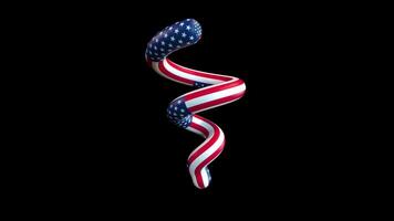 Spiral Helix with USA Flag Texture video
