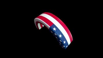 Curved Pipe in USA Colors Animation video