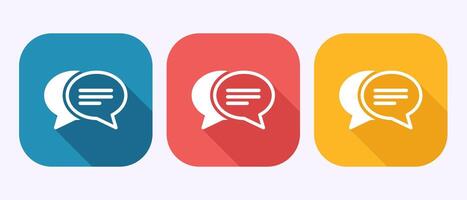 Chat icon illustration, Message sign symbol in shadow button design vector