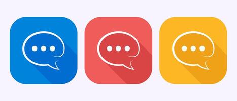 Chat icon design illustration, Message symbol in shadow button design vector