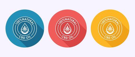 Cannabis oil icon design illustration. Marijuana oil icon, CBD cannabidiol sign in shadow button design vector