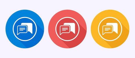 Chat icon design illustration, Message sign in shadow button design vector