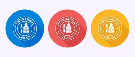 Cannabis oil icon design illustration. Marijuana oil icon, CBD cannabidiol symbol in shadow button design vector