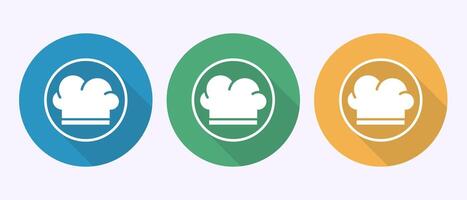 Chef icon design illustration, Restaurant, Cooking sign in shadow button design vector