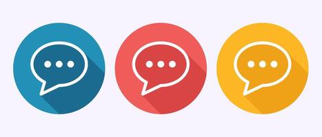 Chat icon design, Message sign in shadow button design vector