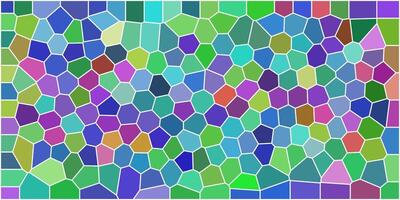 Colorful mosaic pattern made of irregular polygonal shapes in vibrant shades of blue, green, purple, and more, resembling stained glass art. vector
