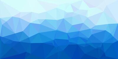 Abstract low-poly background with geometric triangular shapes in gradient shades of blue, resembling an icy or oceanic landscape. vector