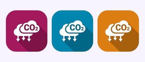 Carbon dioxide icon design, Reduce co2 gas icon sign symbol in shadow button design vector