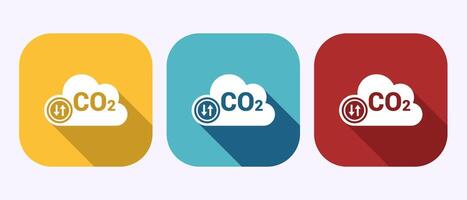 Carbon dioxide icon design, Reduce co2 gas sign symbol in shadow button design vector