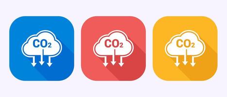 Carbon dioxide icon design illustration, Reduce co2 gas icon sign in shadow button design vector