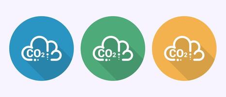 Carbon dioxide icon design, Reduce co2 gas icon sign in shadow button design vector
