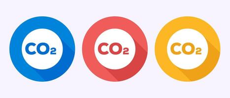 Carbon dioxide icon illustration, Reduce co2 gas icon sign symbol in shadow button design vector