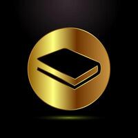 Book icon, Book sign symbol for apps and websites in gold color style vector