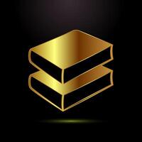 Book icon design, Book sign for apps and websites in gold color style vector
