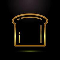 Bread icon design illustration, bakery icon symbol in gold color style vector