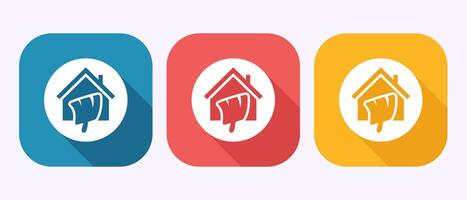 Home painting icon design. House painting symbol in shadow button design vector