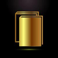 Book icon design illustration, Book sign for apps and websites in gold color style vector