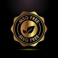MSG free icon illustration, Msg label sign for web and app in gold color style vector