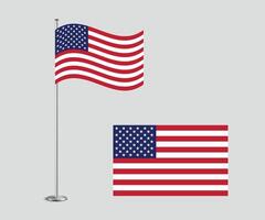 USA Flag Design Editable Flat Style for Web Print and International Use vector