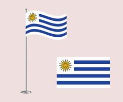 Uruguay Flag Design Editable Flat Style for Web Print and International Use vector