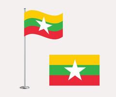 Myanmar Flag Design Editable Flat Style for Web Print and International Use vector