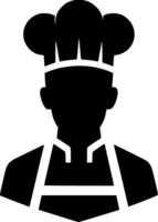 a silhouette of a chef icon vector