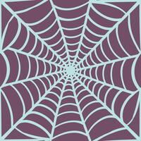 A spider web with a square background, the web is light blue and the background is purple, the web is centered vector