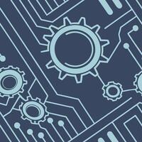 Gear and circuit design pattern vector